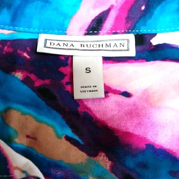 Dana Buchman Women's Bold Floral Print Button Front Shirt - Picture 4 of 4